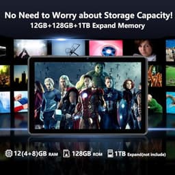10 Inch Android Tablet met 12GB RAM en 128GB Opslag - Octa Core 1280x800 IPS HD — thumbnail 4