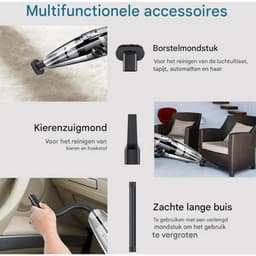 Stofzuiger - Draadloos - 120W Krachtige Zuigkracht en Natte & Droge Functie - 1 Stuk - Voor Huis, Kantoor, Auto Zwart — thumbnail 2