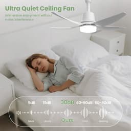 Plafondventilator met verlichting en afstandsbediening - Stille 71 cm ventilator voor kleine ruimtes — thumbnail 3