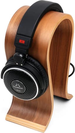 Headset Standaard - Koptelefoonhouder - Houten - Koptelefoon Haak - Hoofdtelefoon Hanger - Opbergrek - voor Alle Koptelefoonformaten - 155*100*255mm - Bruin — thumbnail 3
