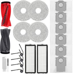 Accessoires gescht voor Roborock Qrevo Curv,Qrevo Curv S5X,Qrevo Edge,Qrevo Edge S5A,Qrevo S5V stofzuiger,2 hoofdborstels,2 HEPA-filters,6 stofzakken,4 reinigingsdoeken,4 zijborstels,1 borstel — thumbnail 1