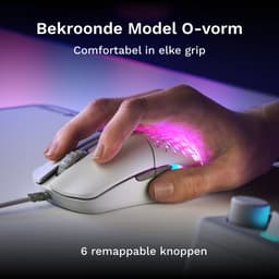 Glorious Gaming Model O Eternal - Bedrade Gaming Muis - 12K DPI - Ultralicht 55 g - Optisch - RGB - Wit — thumbnail 4
