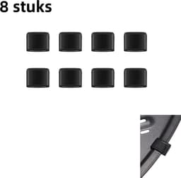 8-pack - Siliconen dop beschermhoezen - Geschikt voor Airfryer accessoires - Bakmatten - Zwart — thumbnail 1