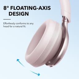 soundcore by Anker Space One Draadloze Over-ear Koptelefoon Roze - Headphones - Active Noise Cancelling, Multipoint Connection, 55 uur accuduur, Bluetooth 5.3, LDAC, Hi-Res Certified — thumbnail 6