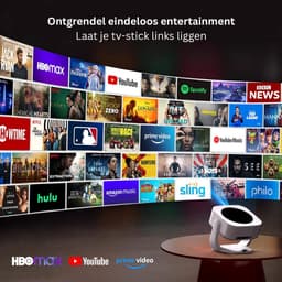 ApexArte® Mini Beamer - Film Projector met Bluetooth - Draagbare Beamer - 4K Kwaliteit - Wit — thumbnail 5