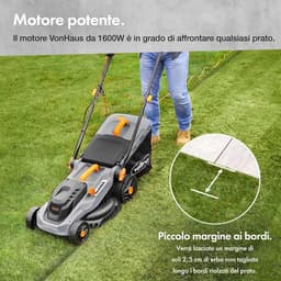 Elektrische Grasmaaier 1600W - Tuinonderhoud met Inklapbaar Stuur en 5 Hoogte-instellingen — thumbnail 4