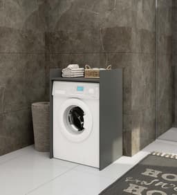 Wasmeubel voor Wasmachine en Wasdroger - Ruimtebesparend en Modern Design - 64 cm Grafietgrijs — thumbnail 4