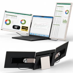 Stemap® Portable Monitor 16" Inch One Cable Tri Screen | Geschikt voor laptops van 13" t/m 17.3" Inch | Incl. Reistas | Laptop scherm extender | Draagbare monitor | 16 inch monitor — thumbnail 1