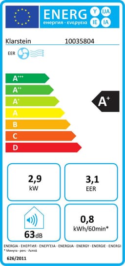 Klarstein Mobiele airconditioner met luchtafvoerslang, 4-in-1 airconditioner met ventilator, luchtontvochtiger & nachtmodus, Kleine & draagbare airconditioner voor thuis & op kantoor, Laag verbruik, 10000 BTU,0 kW voor 42 m² - voor Kantoor — thumbnail 2