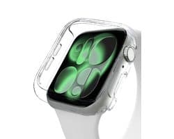 Hoesje Geschikt voor Apple Watch 11 (46 mm) - Extra Sterk - Siliconen Case Cover - Smartwatch Full Bumper Hoes - Transparant