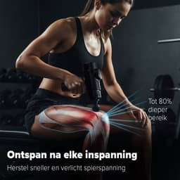 Massage Gun - Massage Gun Professioneel - Krachtig Massage Pistool - Massage Apparaat - Massage-Gun - 6 Opzetstukken - 6 Snelheden - Draadloos - Inclusief Koffer — thumbnail 3
