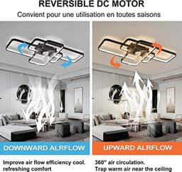 Moderne Dimbare Plafondventilator met LED Verlichting voor Woonkamer en Slaapkamer - 80W, 72CM, met Afstandsbediening — thumbnail 3