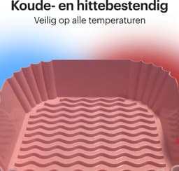 HipWare - Airfryer Siliconen mandje - Antiaanbaklaag - Vaatwasserbestendig - Vierkant - Roze — thumbnail 6