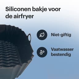 HipWare - Airfryer Siliconen mandje - Antiaanbaklaag - Vaatwasserbestendig - Vierkant - Zwart — thumbnail 2