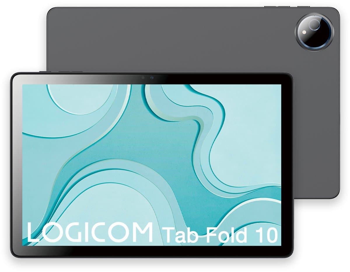 Logicom - Tablet Fold 10 - 128GB - 10 Inch - 6GB RAM - Octa Core - Wifi - Android 15 + Beschermhoes - Grijs — afbeelding 1