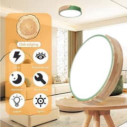 Dimbare Houten Plafondlamp met Afstandsbediening voor Moderne Interieurs — thumbnail 1