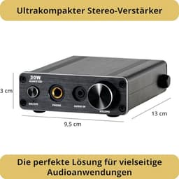 Mini Hifi Versterker 2x15 Watt - Ultracompacte Stereo Versterker met Jack en Cinch-ingang — thumbnail 2