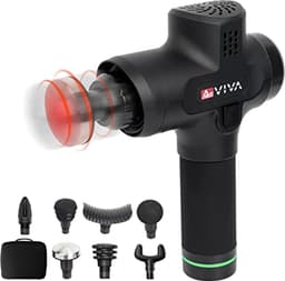 Massagepistool met Warmtekop en Verwisselbare Accu - 7 Massagekoppen en USB-Oplaadfunctie — thumbnail 1