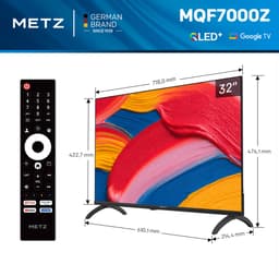 METZ 32-inch (81 cm) 2025 QLED Smart TV HD Google TV, 32MQF7000Z, 93% DCI-P3 breed kleurengamma, HDR10 & HLG, nieuwste Google TV OS, Eye Care (laag blauw licht), Dolby Audio — thumbnail 3