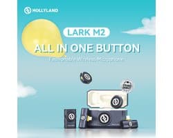 Hollyland Lark M2 Wireless Microphone for iPhone/Camera/Android/PC, 48kHz/24-bit High Fidelity Audio, 300m Range, Noise Cancelling, 40h Use, YouTube, Vlog, Streaming (2TX + 3RX + Charging Case)