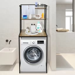 Hennova Wasmachine kast - Wasmachine meubel - Wasmachine ombouw meubel - Kast - Ruimtebesparend - 69 x 60 x 176.5 cm - Zwart met eikenhout — thumbnail 5