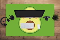 Muismat XXL 120x80 cm - Bureau onderlegger - Bureau mat Avocado - Groen - Speels - Bureaumat - Gaming mousepad xl - Bureaulegger groot - Computer deskmat — thumbnail 4
