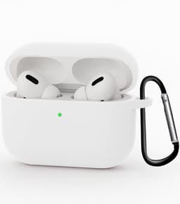 Hoesje - Geschikt voor Apple Airpods Pro 3 - met Clip - Siliconen Hoes - Silicone Case Cover - Wit — thumbnail 3