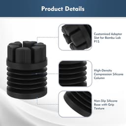 Daity 4-pack - Compatibel met Bambu Lab X1/X1C/P1P/P1S antivibratievoetjes - Hittebestendige siliconen schokdempers verminderen 92% van de trillingen en voorkomen doorzakken — thumbnail 2
