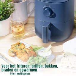 SCH® Mini airfryer - Airfryer - Airfryer klein - Blauw - 23cm x 29cm x 30cm — thumbnail 3