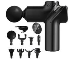 Draagbare professionele massagepistool, 99-snelheidsinstelling, uitgerust met LCD-scherm, ondersteunt USB-opladen, elektrisch fascia-massagepistool