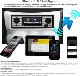 Autoradio Bluetooth 5.0 Autoradio Bluetooth, 1 DIN Autoradio Handsfree Geschikt voor 9-12V Auto FM-radio, Ondersteunt 2 USB/AUX/SD/TF/MP3 1 DIN Autoradio Ondersteunt iOS/Android — thumbnail 4