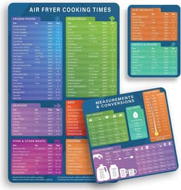 Air Fryer Cooking Guide Magnetische Cheatsheet Set - Airfryer Accessoires (3 Pack), Guide Flip Chart, Snelle referentie voor frituren, Kooktijden Grafiek Keuken Conversies — thumbnail 1