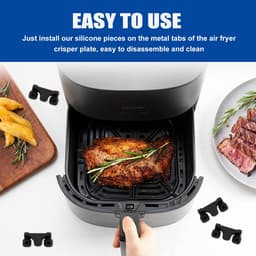 Airfryer rubberen bumpers, 4-delige airfryer vervangende onderdelen, geschikt voor Instant Pot, Gourmia, Cosori en andere airfryers, airfryer accessoires siliconen beschermneuzen om schade aan de mand te voorkomen — thumbnail 5