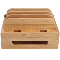 longziming -Bamboe Oplaadstation voor Meerdere Apparaten – Telefoon en Tablet Docking Station met Kabel Organizer – Duurzaam Houten Oplaadhouder voor Bureau, Thuis en Kantoor – Netjes en Stijlvol Ontwerp — thumbnail 1
