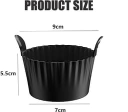 6-stuks Airfryer accessoires - Airfryer eivorm - Herbruikbare siliconen bakvormpjes - Bakvorm accessoires - Antiaanbak keuken bakgereedschap - Met handvatontwerp - 9*9*5.5cm - Geschikt voor bakken, eieren, cakes, snacks - Zwart — thumbnail 2