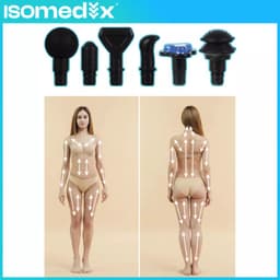 Isomedix massage gun zwart – 30 intensiteitsniveaus met 12 opzetstukken en draagkoffer — thumbnail 4