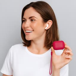 Studio Air® Airpods Hoesje Pro 3 Siliconen Case - Bordeaux Rood - Hooked - Soepel Airpod Hoesje voor Airpods Pro 3 (2025) — thumbnail 4