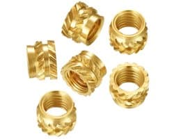 Pack of 100 Thread Inserts Brass Knurled Nuts Thread Insert Kit Assortment Kit for Plastic Parts for 3D Printer Parts M4 x 6mm