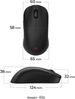 BenQ Draadloze Gamingmuis ZOWIE U2 - eSports - Formaat M - Symmetrisch Ontwerp - USB — thumbnail 4