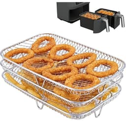 EXCITAT Airfryerrek - Airfryeraccessoire - Stapelbaar - 19 x 13 x 9 cm - Geschikt voor NINJA Foodi Dual Zone Airfryer — thumbnail 1