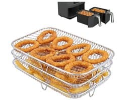 EXCITAT Airfryerrek - Airfryeraccessoire - Stapelbaar - 19 x 13 x 9 cm - Geschikt voor NINJA Foodi Dual Zone Airfryer