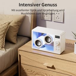 IBETTERTEC - Draagbare luidspreker Bluetooth-desktopluidspreker Bluetooth-luidspreker - Ondersteunt Bluetooth/TF-kaartinvoer - wekker - sfeerverlichting — thumbnail 4