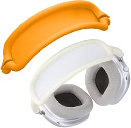 kwmobile band voor koptelefoon - geschikt voor AppleAirPods Max / AirPods Max 2 - Hoofdband cover van zacht siliconen materiaal - In oranje — thumbnail 3