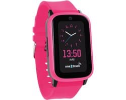 One2track Connect UP roze | GPS horloge voor kinderen | Bekijk de locatie van je kind. Stel veilige zones in. En videobellen met de leukste smartwatch voor kinderen