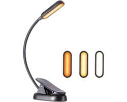 Oplaadbare boekenlamp met warm licht en 3 helderheidsniveaus