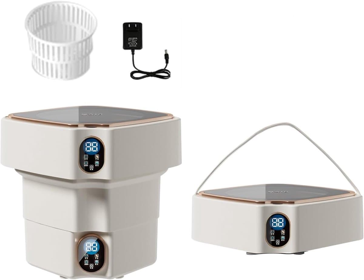 Draagbare mini-wasmachine 12L - Ideaal voor ondergoed en sokken - Opvouwbaar en Stille werking — afbeelding 1