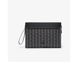 LACOSTE laptop hoes met laptopvak The Blend Computer Pouch Monogram Noir Gris zwart