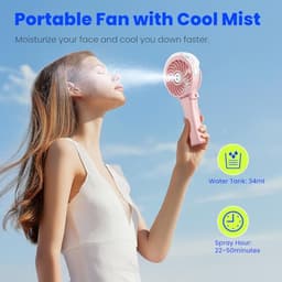 Draagbare ventilator met 2600 mAh batterij en verstuiverfunctie — thumbnail 3