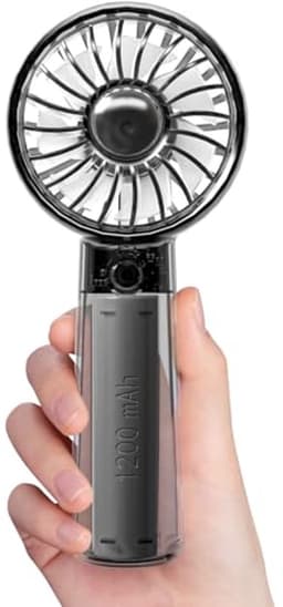Mini Ventilator - Doorzichtig, USB Oplaadbaar, Lichtgewicht, 3 Snelheden voor Buiten en Reizen — thumbnail 4
