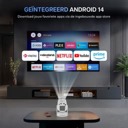 Nexino® Smart Mini Beamer PRO HiFi - Projector - 4K Support - Android 14.0 - Home Cinema - Wifi & Bluetooth - Geschikt voor IOS en Android - Incl. Opbergtas — thumbnail 2
